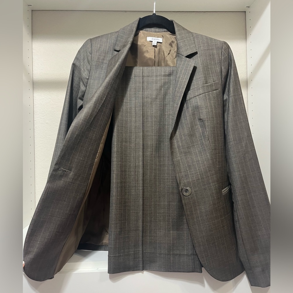 Generra Gray Checkered Blazer - image 1